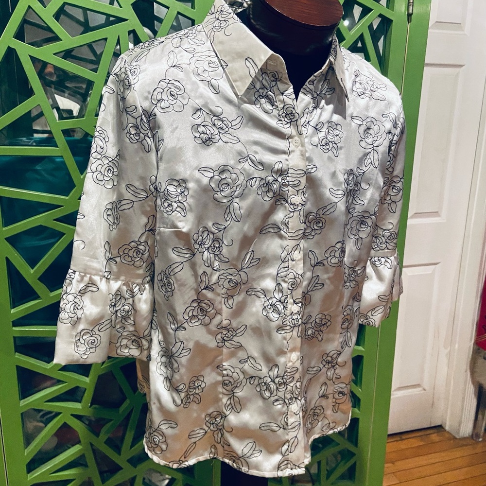 Style & Co Button-up 3/4 Sleeve Shirt - 16